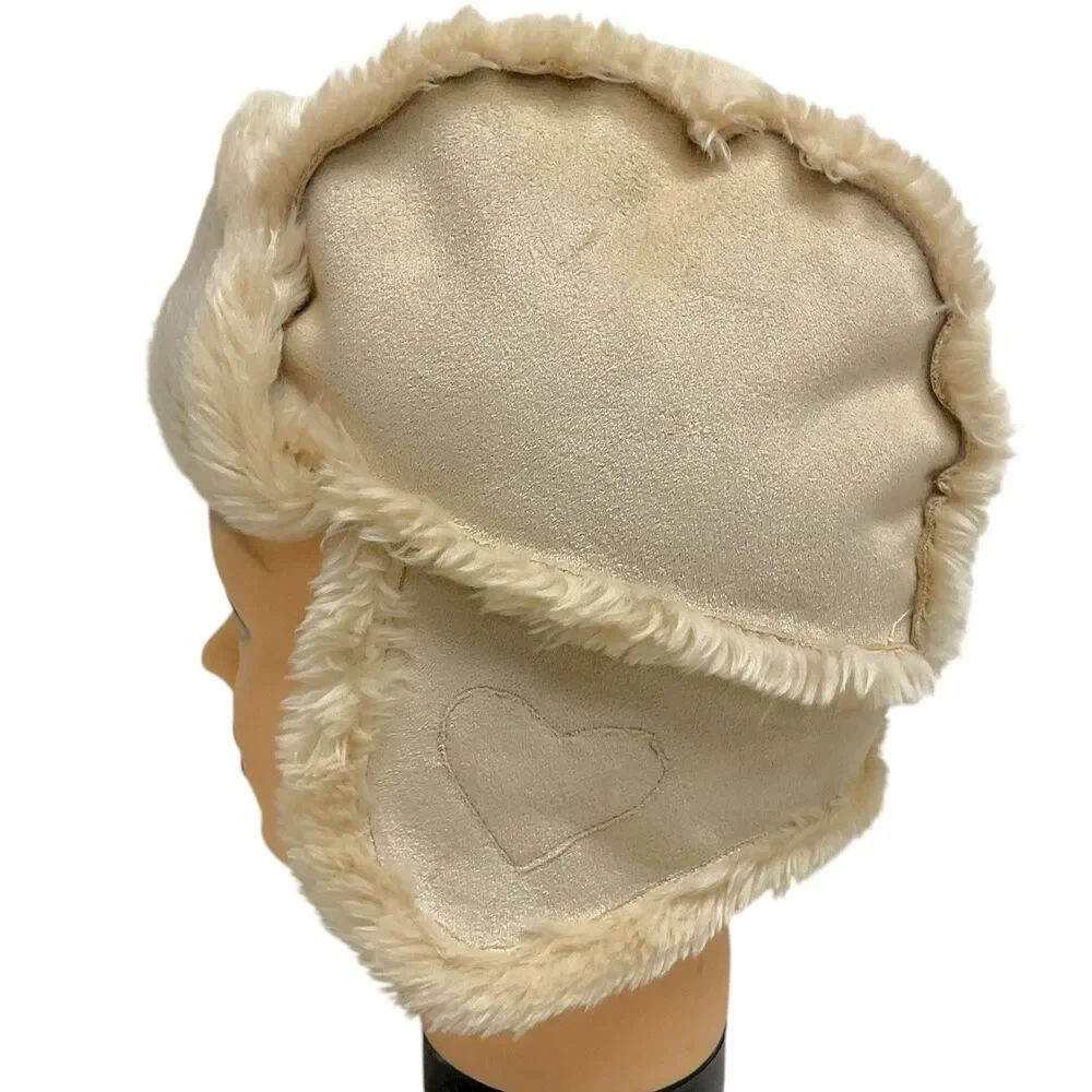 Baby Gap M/L 4-5 Years Warm Faux Fur‎ Trapper Ushanka Beige Winter Hat